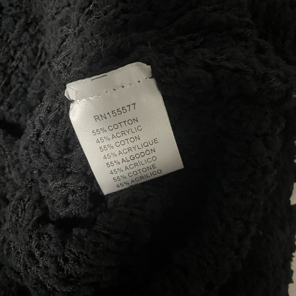 NWT Miracle Chenille Black Textured Cotton Open Knit Sweater. Size S/M - Picture 6 of 7